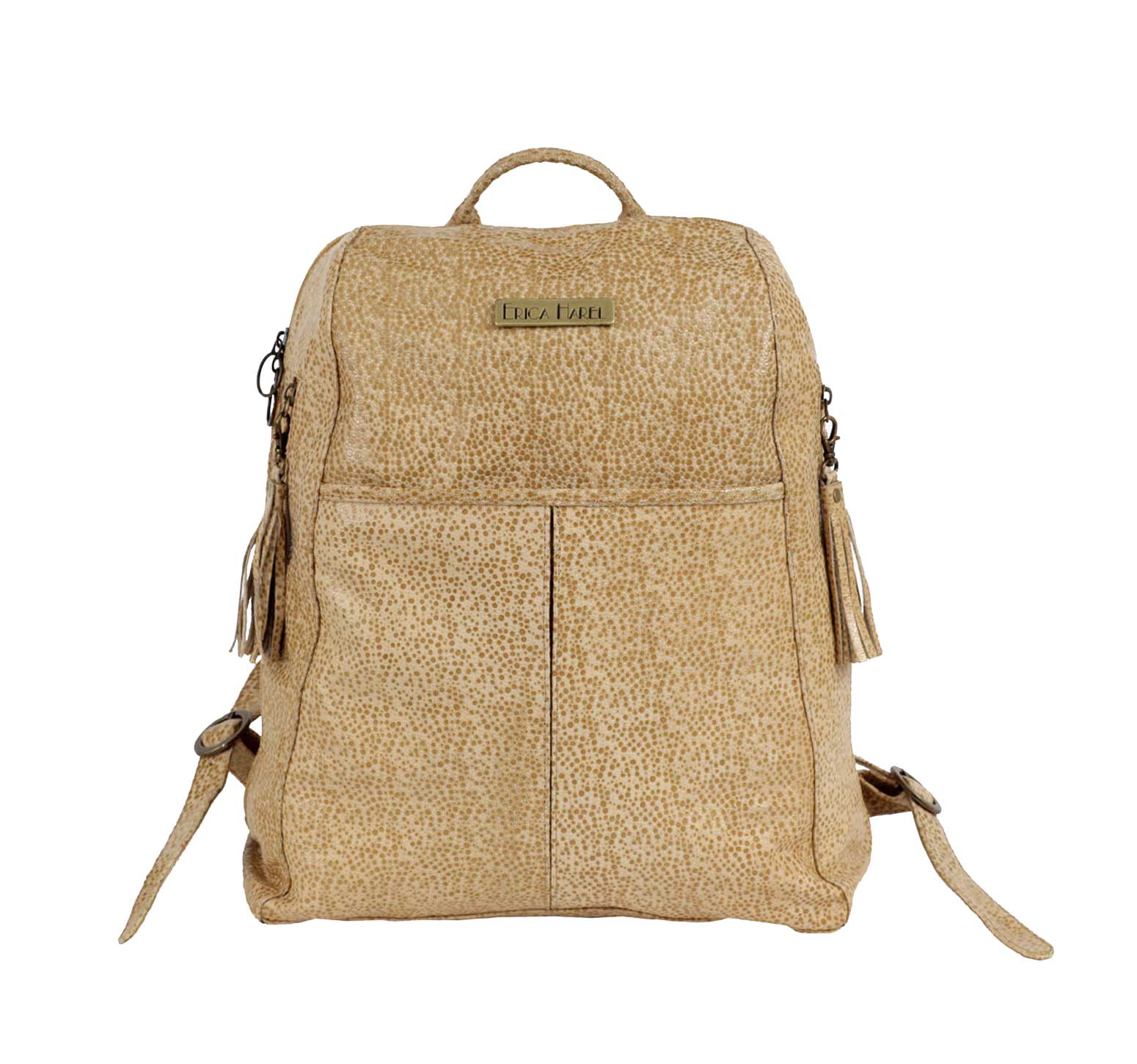 tan stingray leather backpack