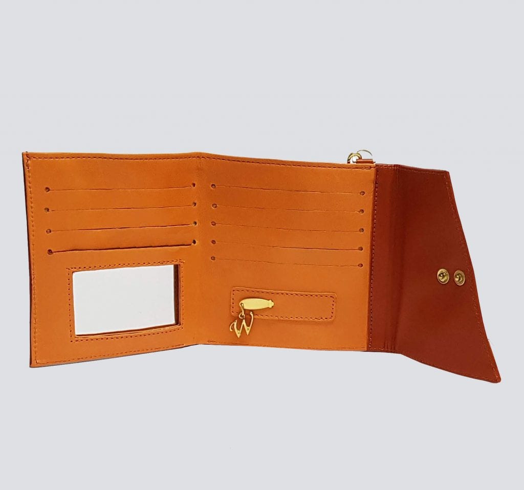 Orange Leather Wallet | Minimalist Soft Leather Wallet