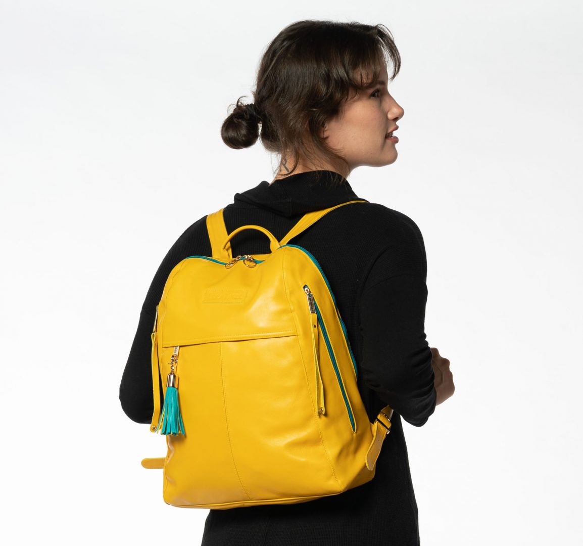 Mini Wavia Bag Lemonade | Yellow Backpack Purse | OLEADA | Wolf & Badger
