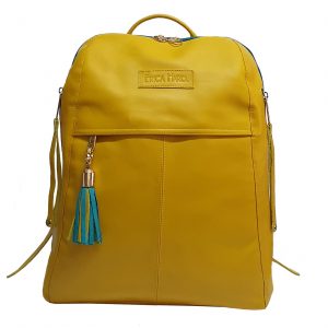 City Woman Yellow Leather Backpack