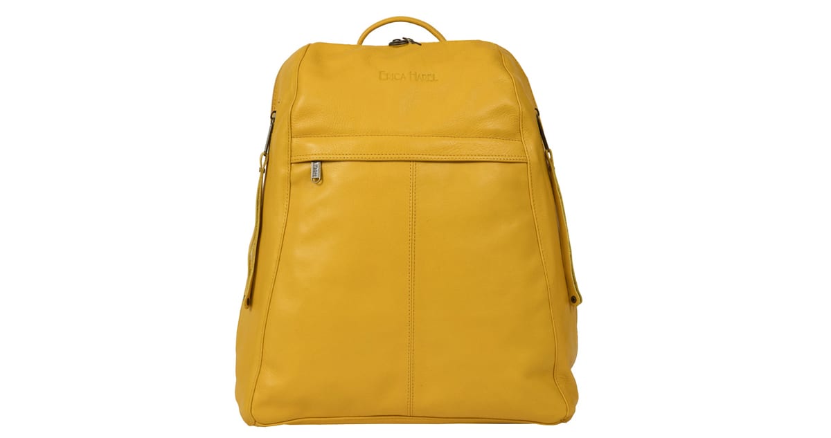 Yellow Leather Backpack | Taxicab Yellow Leather Women's Backpack