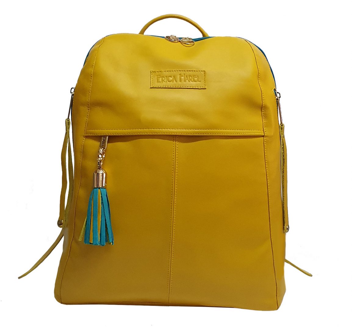 Braccialini Lola Leather Backpack Yellow - Buy At Outlet Prices!
