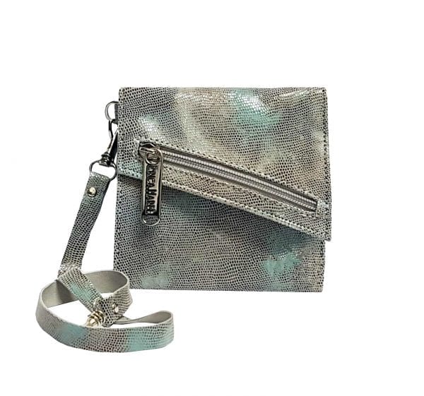 silver turquoise leather womens wallet