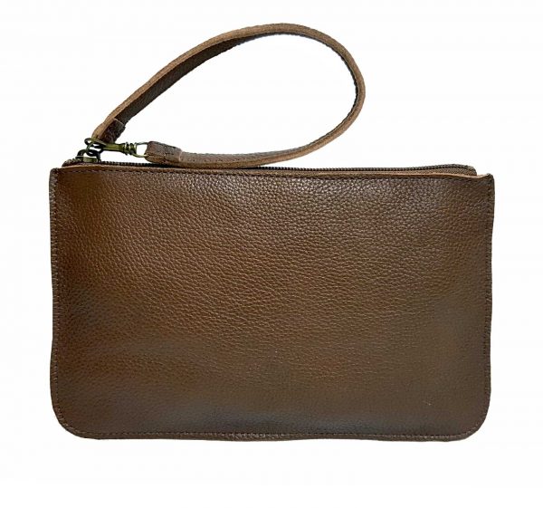 pebbled brown leather belt bag