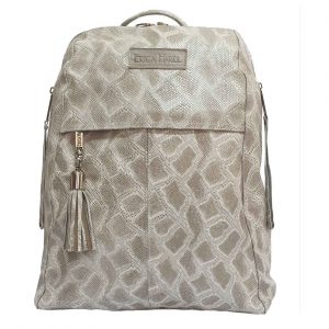 City Woman Taupe Python Leather Backpack