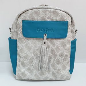 Python and Turquoise Leather Backpack Crossbody