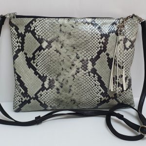 Moss Python Leather Shoulder Bag Clutch