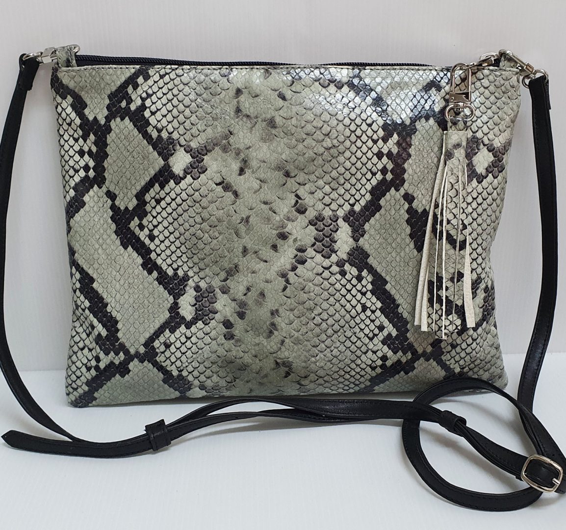 Moss Python Leather Shoulder Bag Clutch